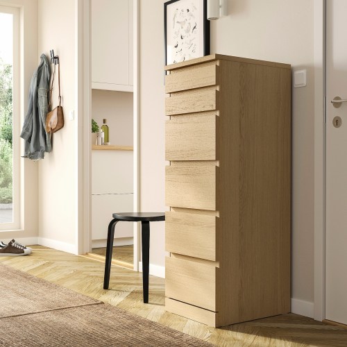 IKEA MALM Chest of 6 Drawers Oak Furniture Urban Sales